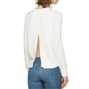 Rag and Bone Open back knit sweater- white, small